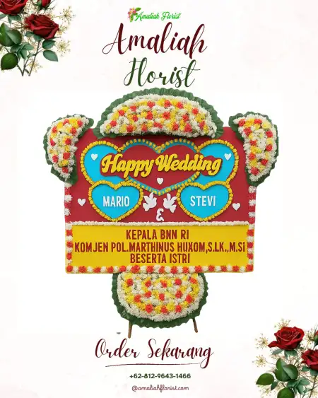 Papan Bunga Pernikahan Airnona